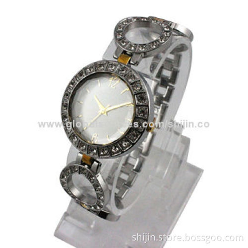 Fashionable Metal Watch with Alloy Case, Diamond, Vogue and Smart, Japan Quartz Movement, OEM, China